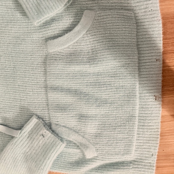 Light Blue Knit Hoodie Sweater – Size M - Picture 9 of 9